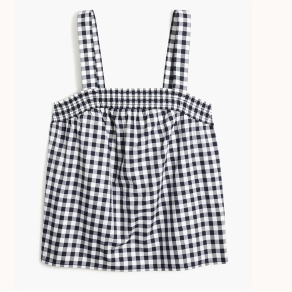 J. Crew Tops - J.CREW Black and White Gingham
Cotton Cami Tank
